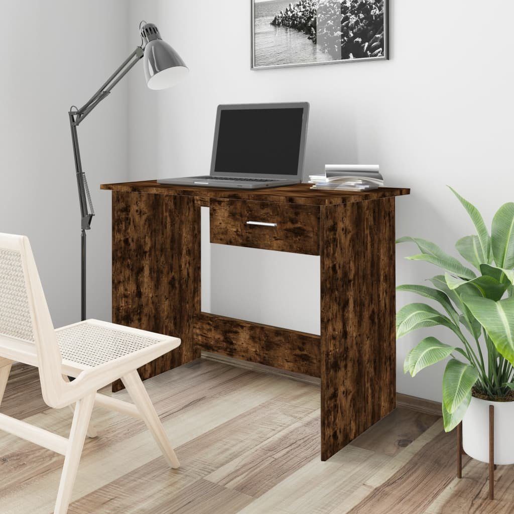 furnicato Schreibtisch Räuchereiche 100x50x76 cm Holzwerkstoff