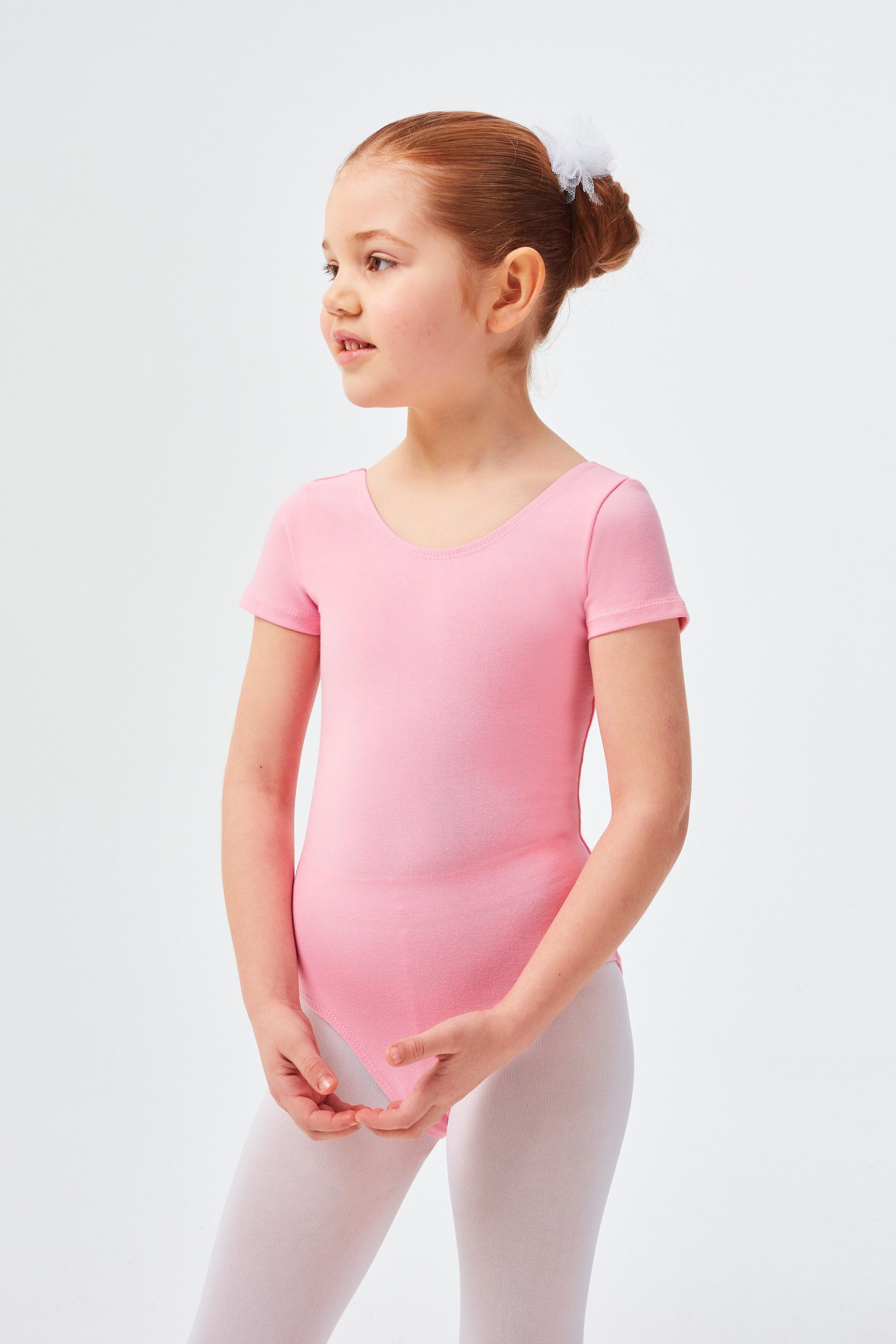 tanzmuster Body Ballettbody Sally aus weicher Baumwolle Kurzarm Trikot fürs Kinder Ballett