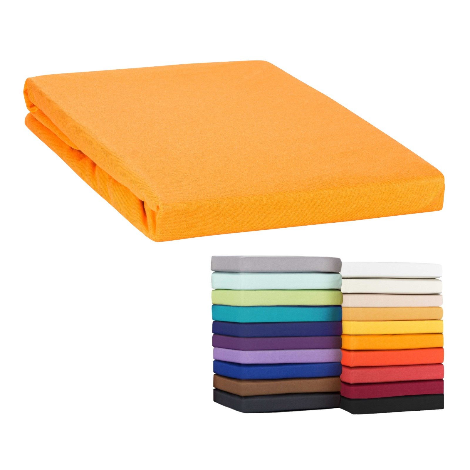 MOON Heimtextilien Spannbettlaken Topper Line Green Boxspringbett Jersey, Gummizug: Rundumgummizug, ca. 160 g/m², ca. 7 bis 10 cm Höhe