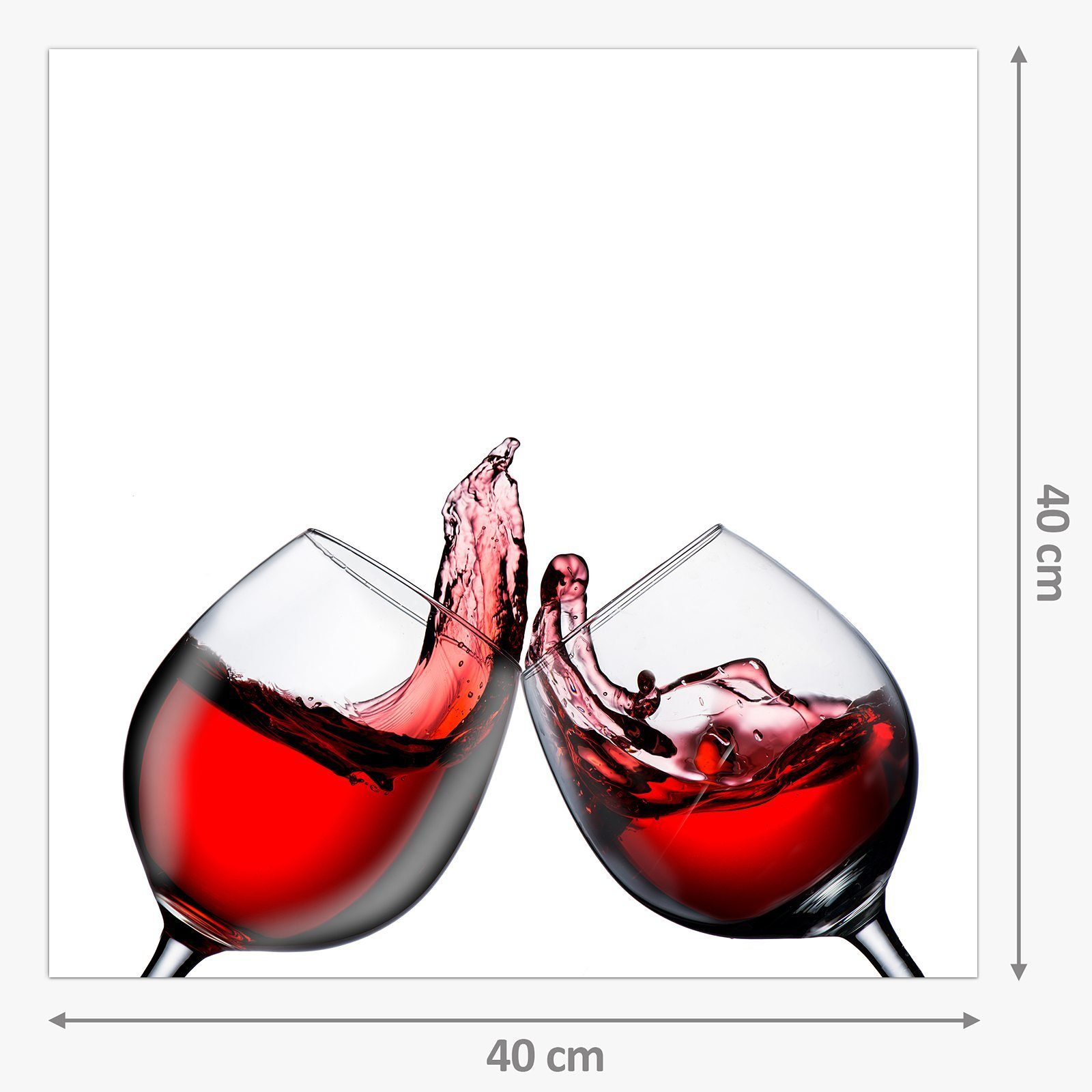 Küchenrückwand mit Primedeco Motiv Glas mit Spritzschutz Toast Rotwein im Küchenrückwand Glas