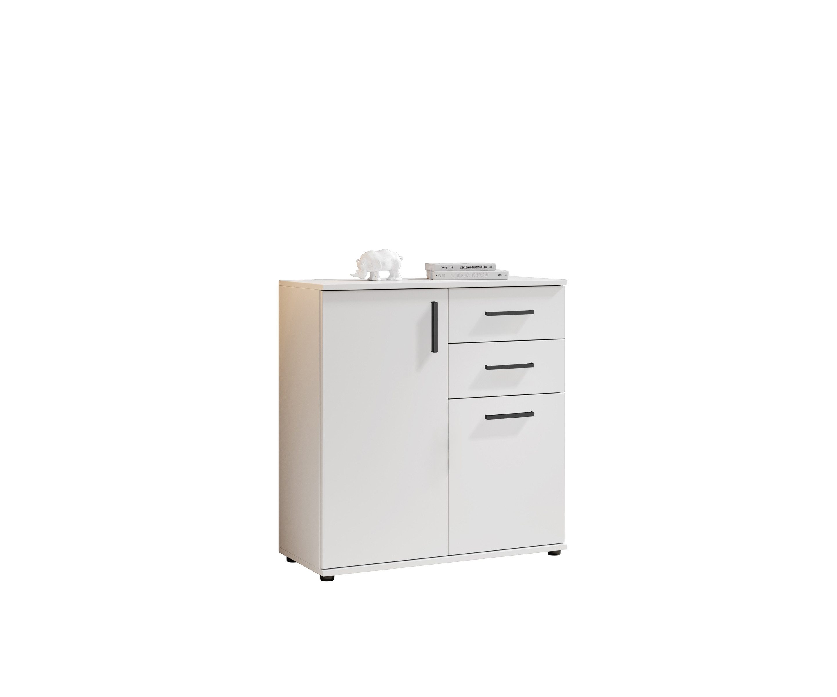 Bega Consult Kommode 2 Türen, 2 Schubladen, weiß - 80x84x35cm (BxHxT)