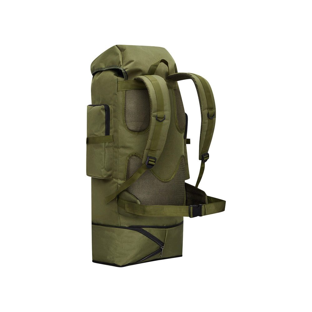 NILS CAMP Trekkingrucksack Militärrucksack Reiserucksack Outdoorrucksack (Spar-Set, 1-tlg., 75-90 x 41 x 30 cm), 100 l, 5 Fronttaschen, MOLLE-Panel, verkürzbar – Bild 4 von 5