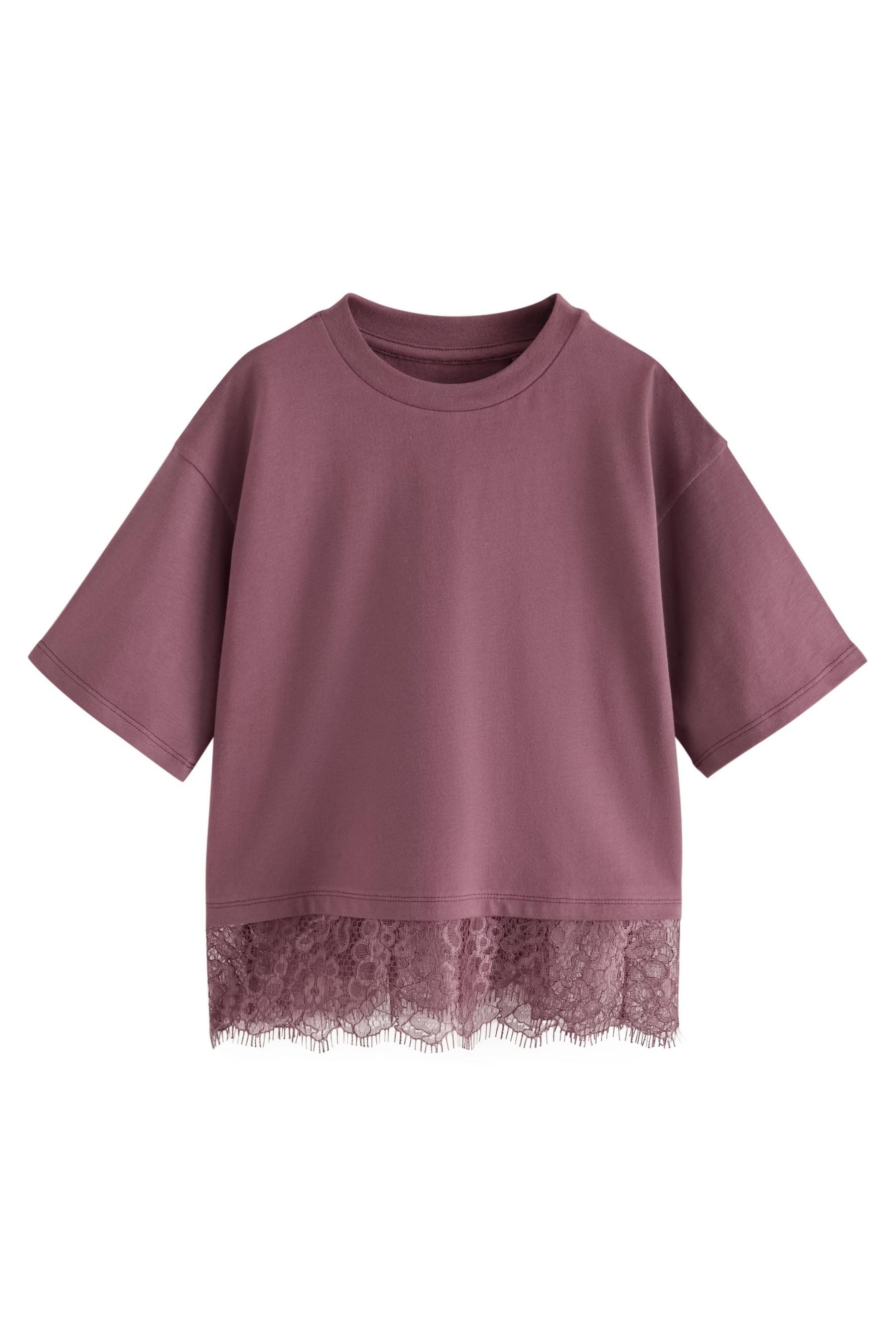 Next T-Shirt T-Shirt mit Spitzensaum (1-tlg)