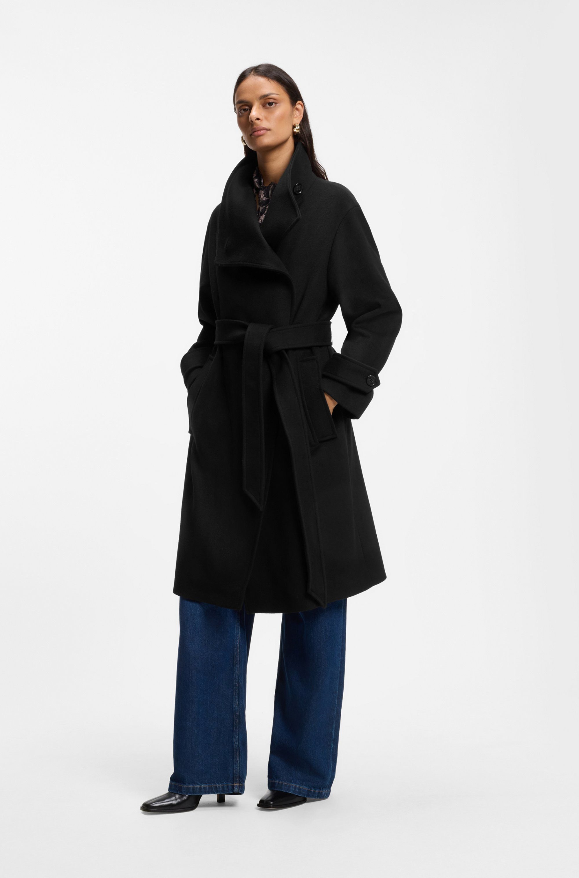 BOSS ORANGE Langmantel Cayla Premium Damenmode mit Wolle, Relaxed Fit