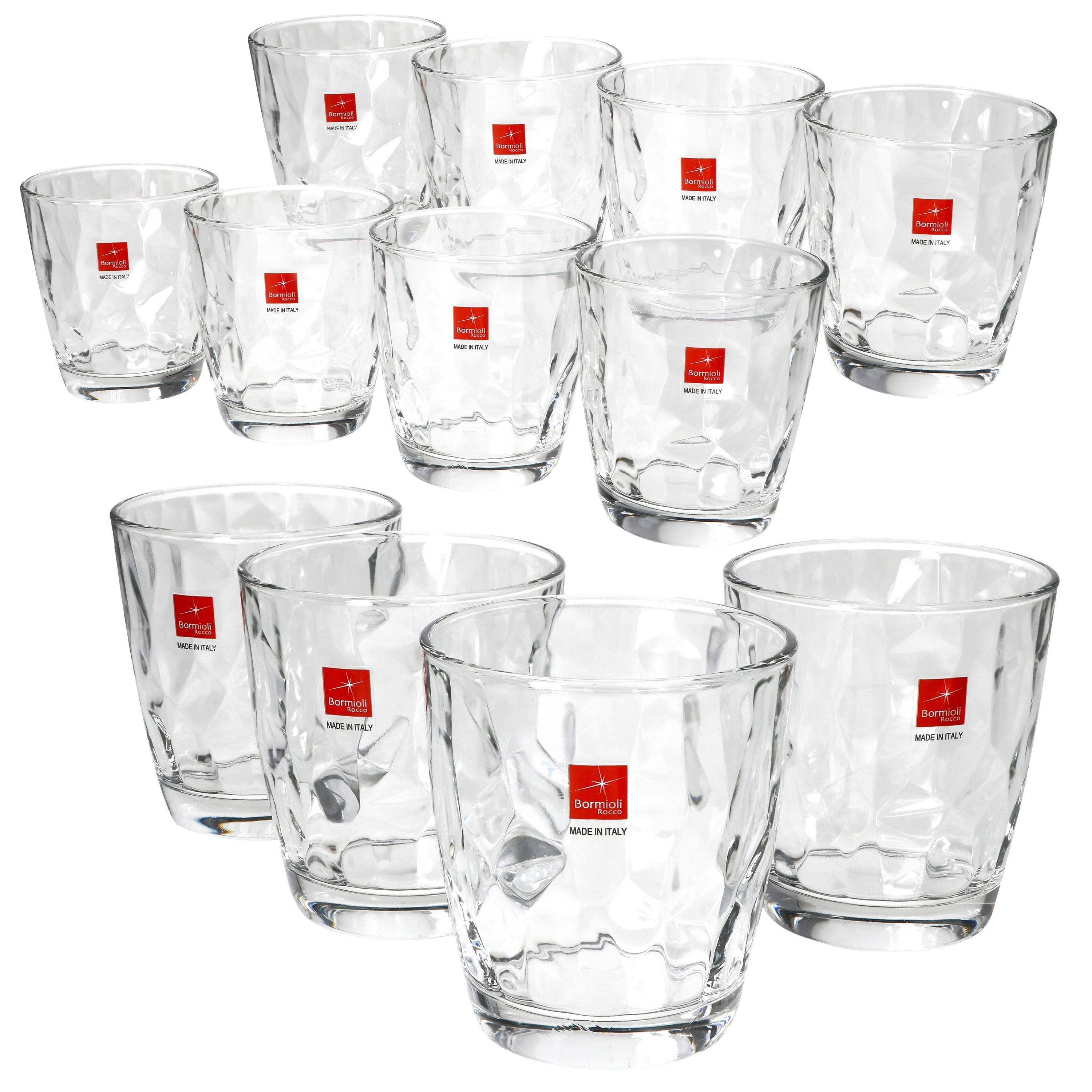 D.O.F. Glas Whisky, Trinkglas Glas MamboCat Diamond Set Transparent 12er 390ml Gin-Tumbler