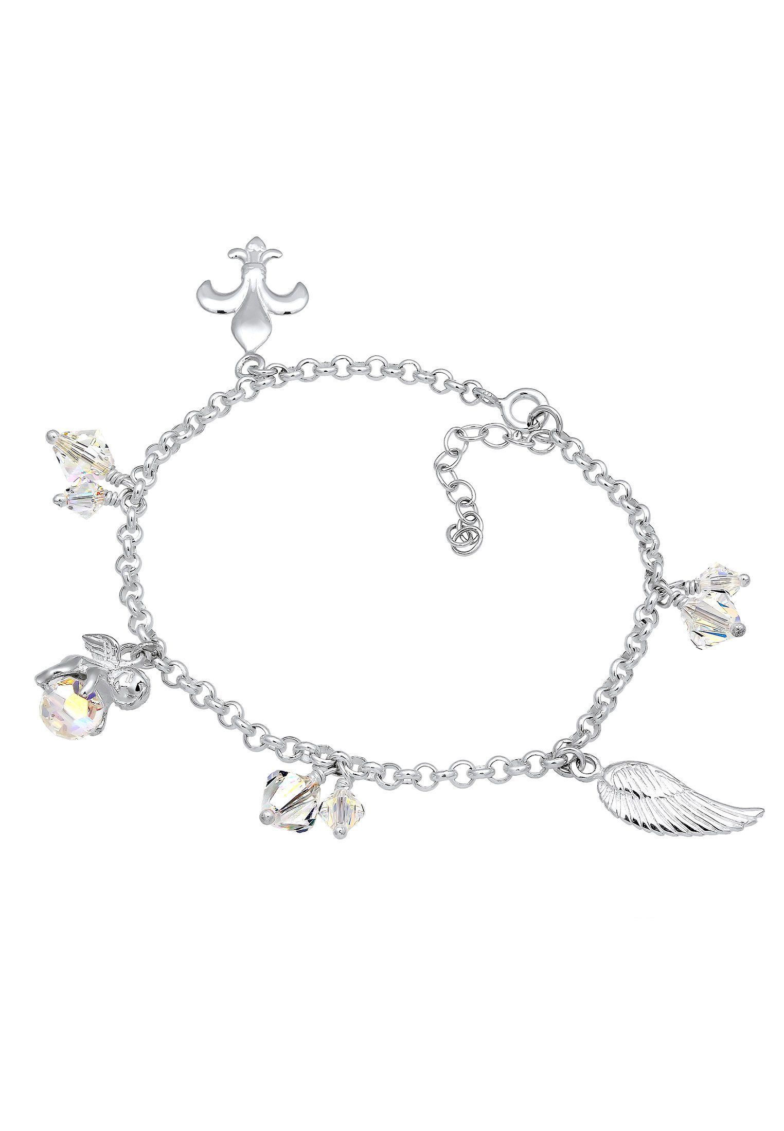 Nenalina Armband Bettelarmband Anhänger Engel Flügel 925 Silber, Elegantes  Armband für Frauen mit Charm-Anhänger