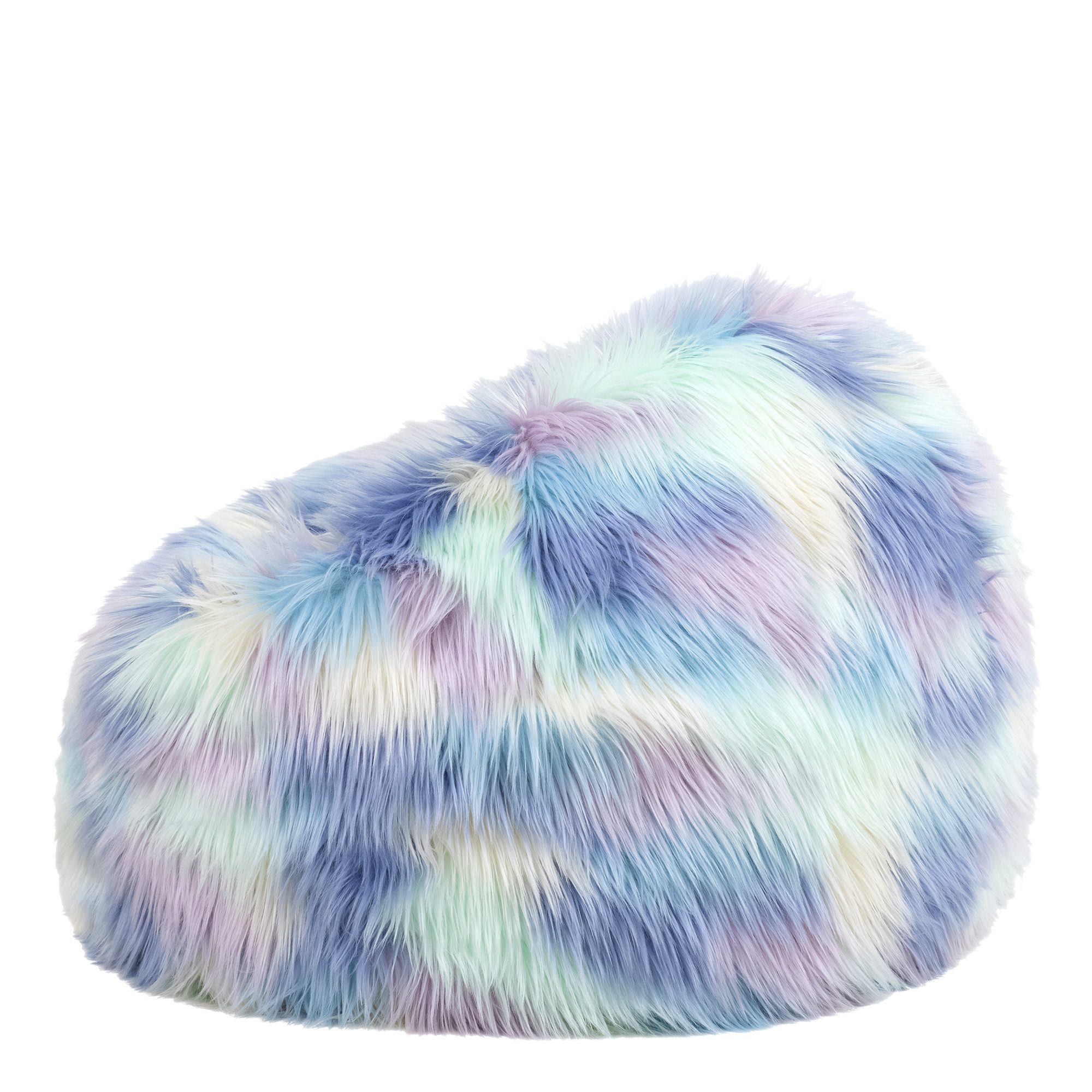 icon Sitzsack Flauschig aus Kunstfell für Kinder, mit Füllung, 65x45x65cm, Made in Germany, für Kinderzimmer, flauschig – Bild 5 von 5