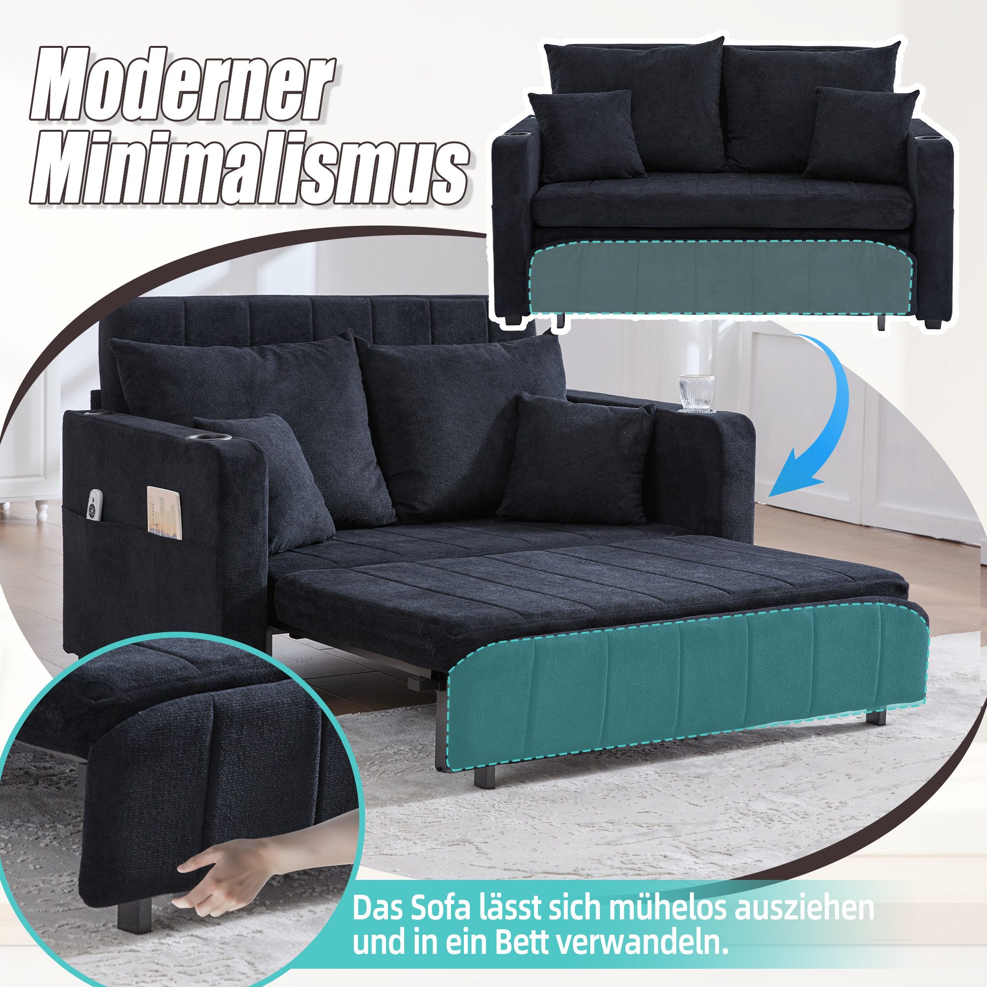 MODFU Sofa Klappsofa mit USB-Ladefunktion und günstig online kaufen