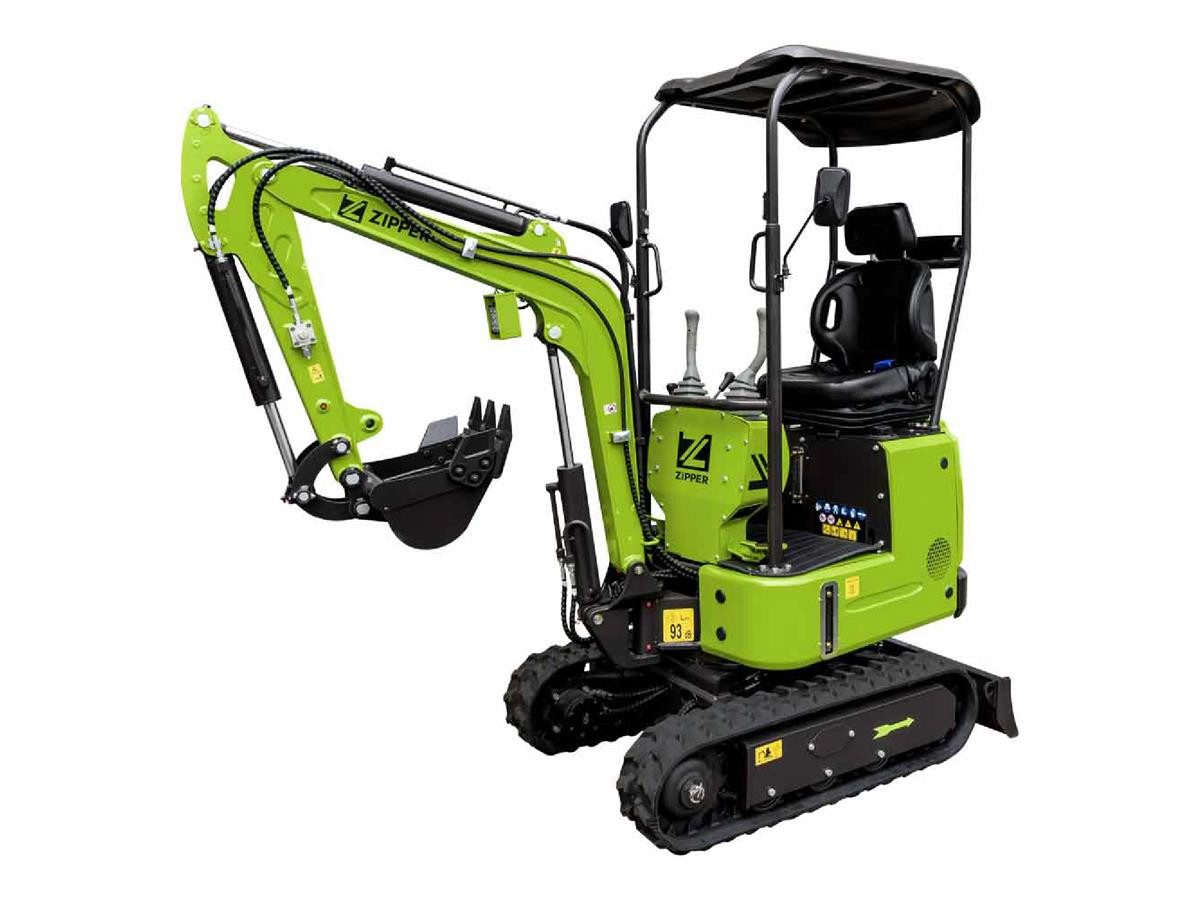 ZIPPER Minibagger 1000er Diesel, 7,0 kW, 8 kN Reißkraft, Hydraulik-kupplung für Zubehör