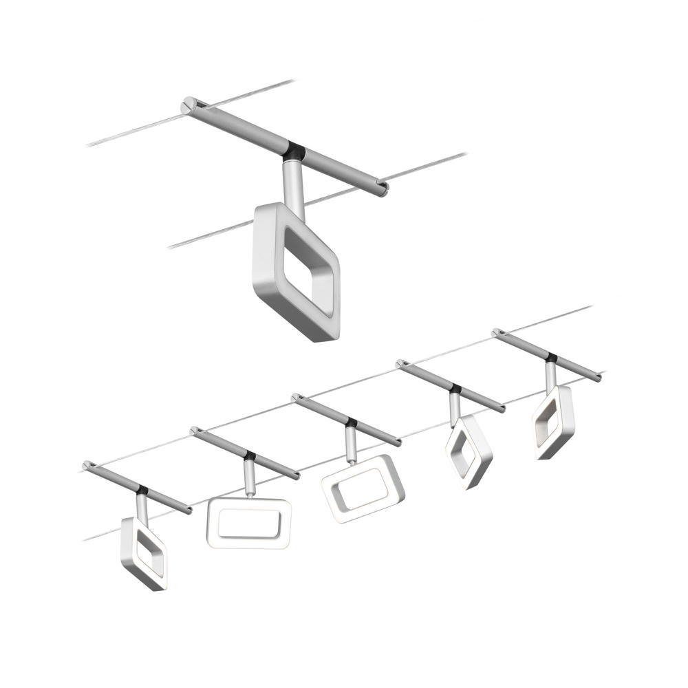 Paulmann Deckenleuchte LED Seilsystem Basisset Frame in Chrom-matt und  Chrom 5x 4,8W 1400lm, keine Angabe, Leuchtmittel enthalten: Ja, fest  verbaut, LED, warmweiss, Seilsystem