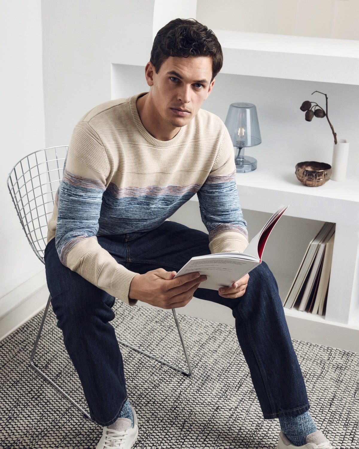 Hajo Rundhalspullover Rundhalspullover in Strukturmix mit Effektgarn günstig online kaufen