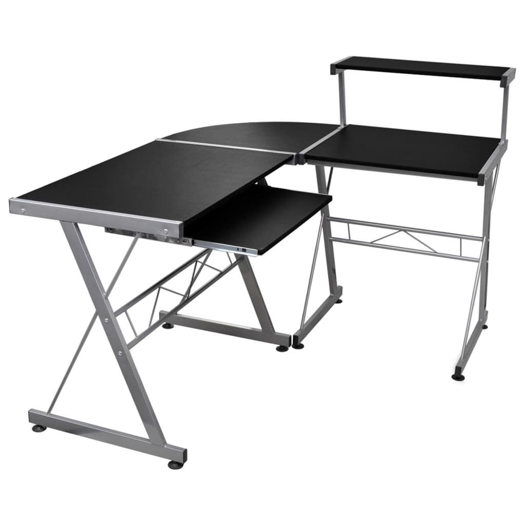 Schreibtisch Eck-Computertisch Schwarz 132x112x99 cm Holzwerkstoff