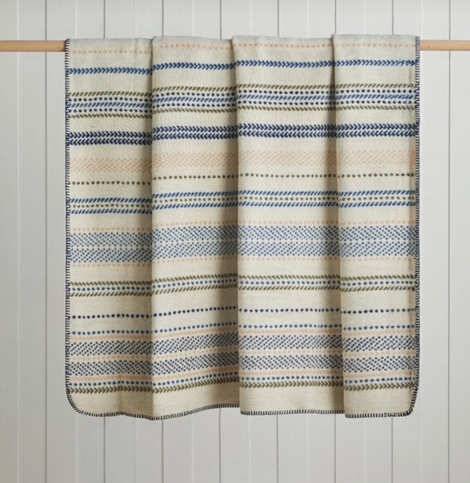 Wohndecke Smooth Stripe aus Biobaumwolle in Color, Sandiik, weich zart wärm günstig online kaufen