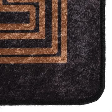 Teppich Teppich Waschbar Schwarz und Golden 160x230 cm Rutschfest, vidaXL, Rechteckig