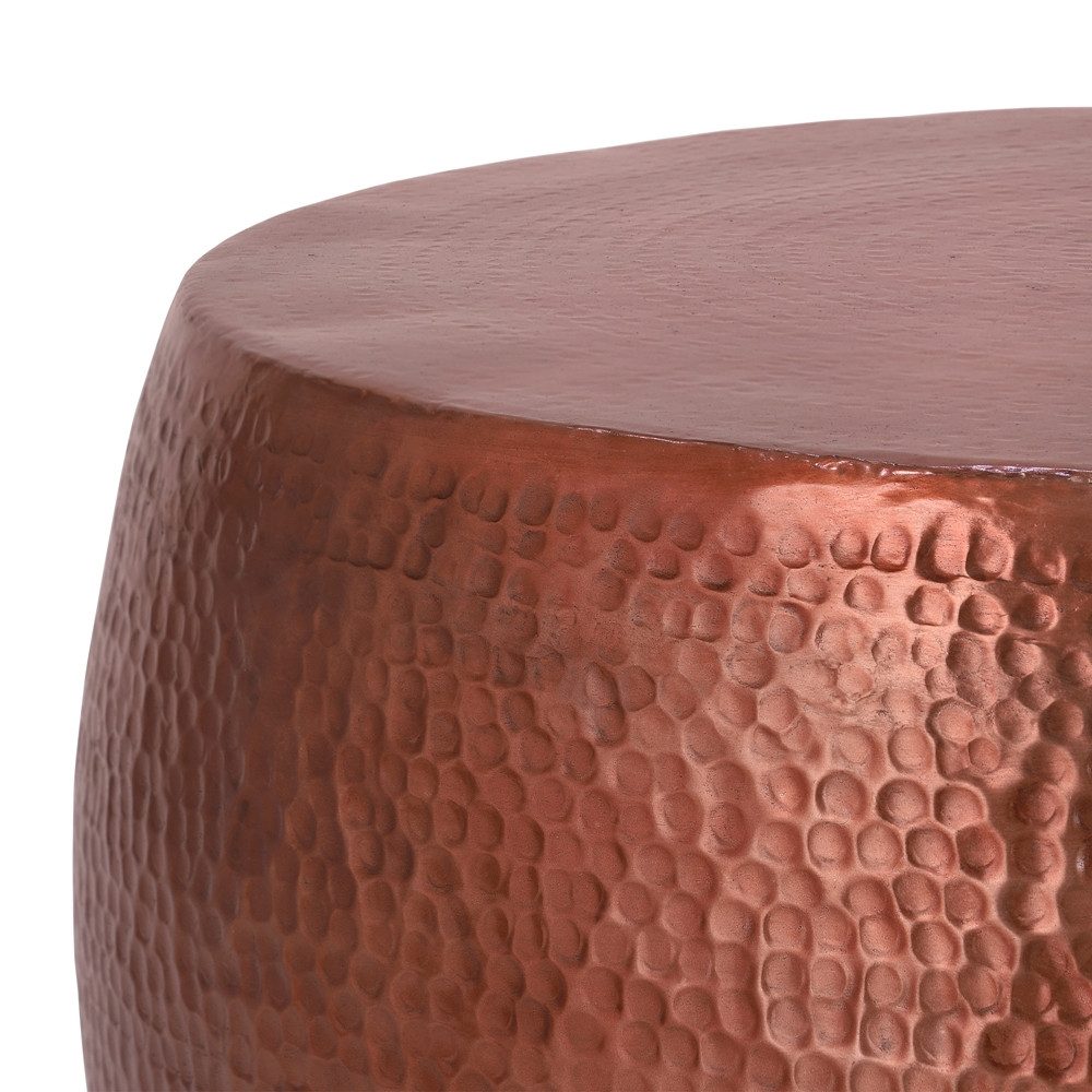 WOMO-DESIGN Couchtisch Couchtisch Ø90x45 cm in Hammerschlag Optik, Kupfer Ø90x45cm Unikat Hammerschlag-Optik Orientalisch Rund
