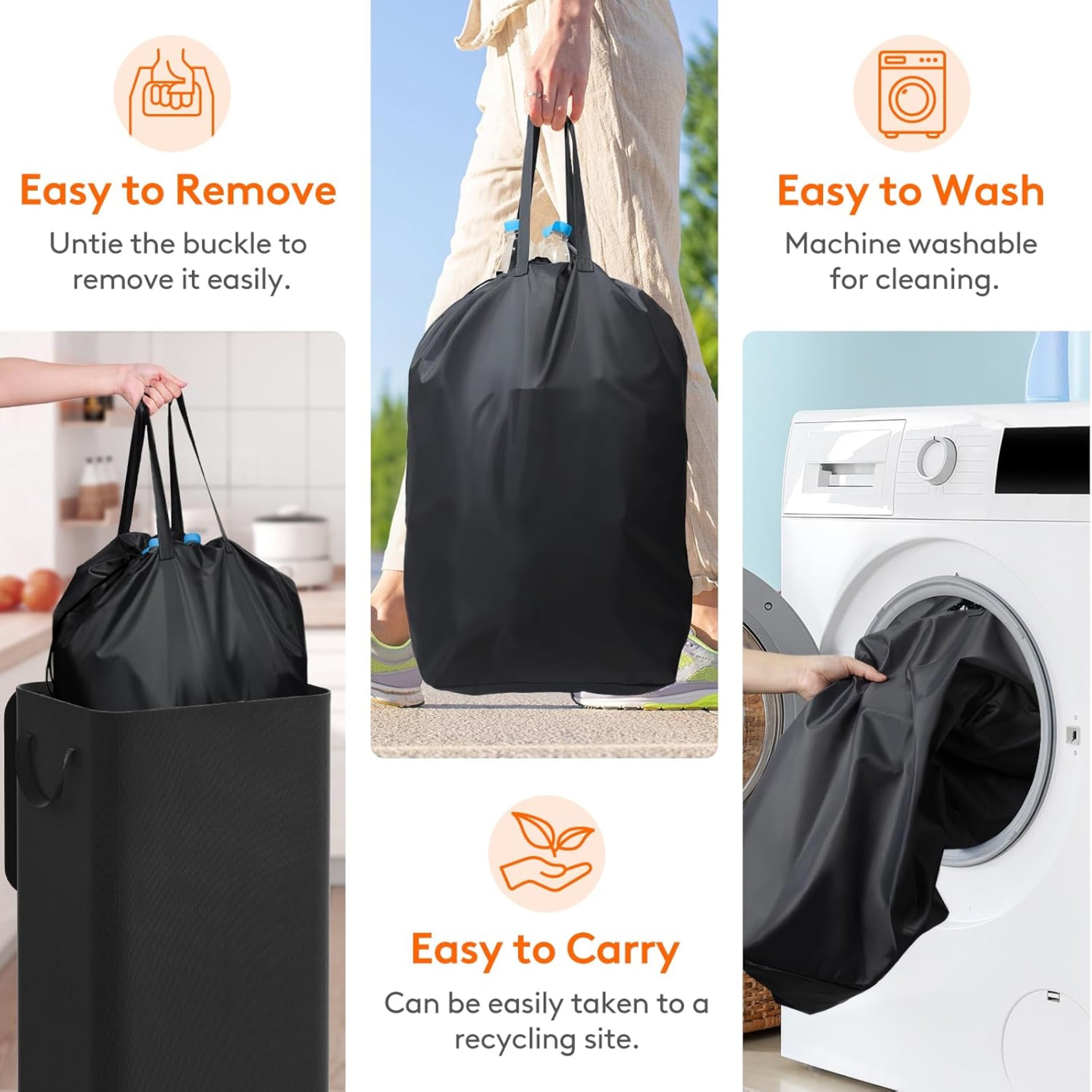 Lifewit Flaschensammler Pfandflaschen Sammelbehälter 100L mit Deckel für Leergut und Altglas (1 Recyclingbehälter mit Innenbeutel, 100L), Recyclingbehälter 100L mit Deckel und waschbarem Innenbeutel