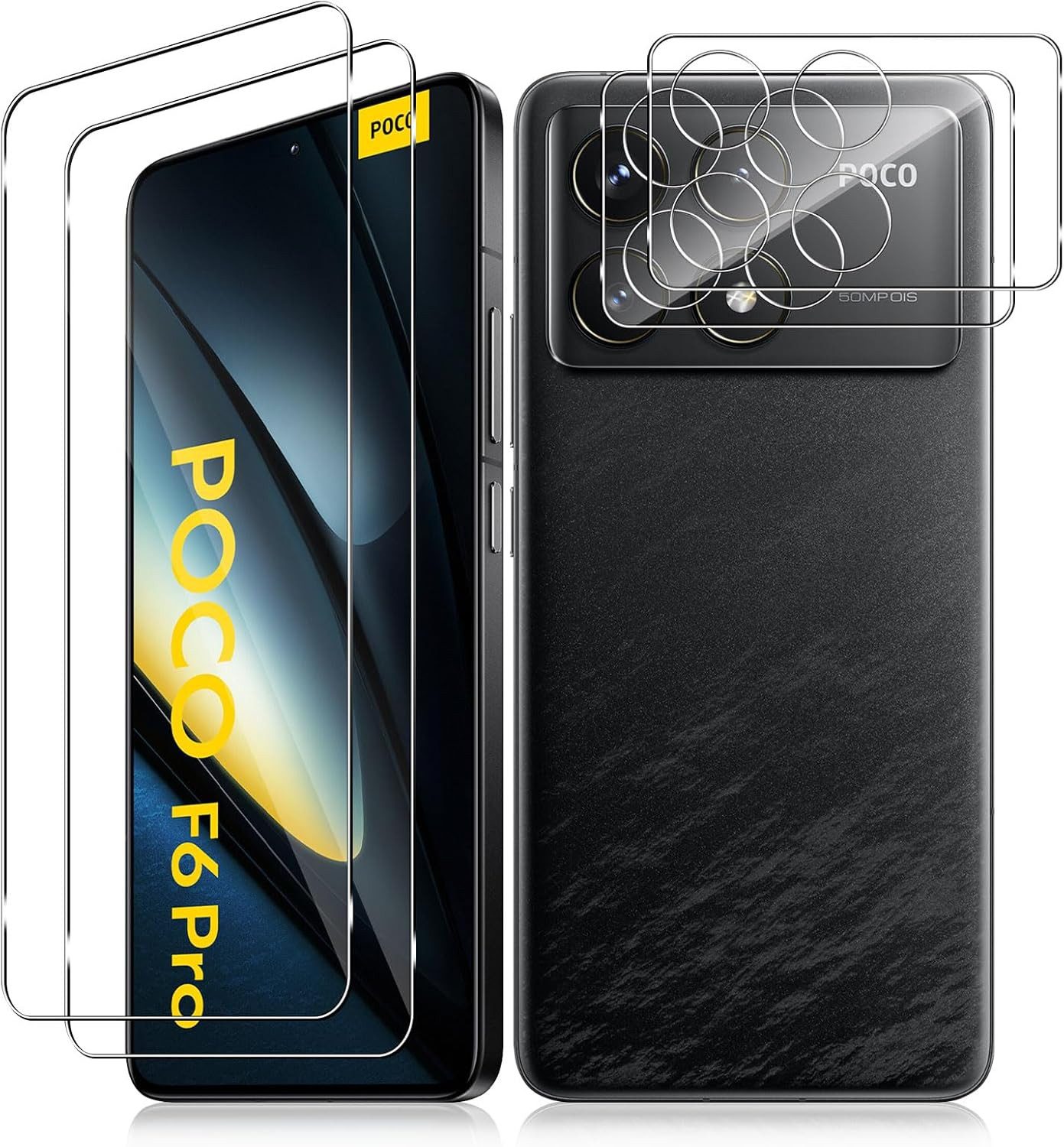 MSM Displayschutzglas 2X Schutzglas (Display + Kamera) für Xiaomi POCO F6 Pro Panzerfolie