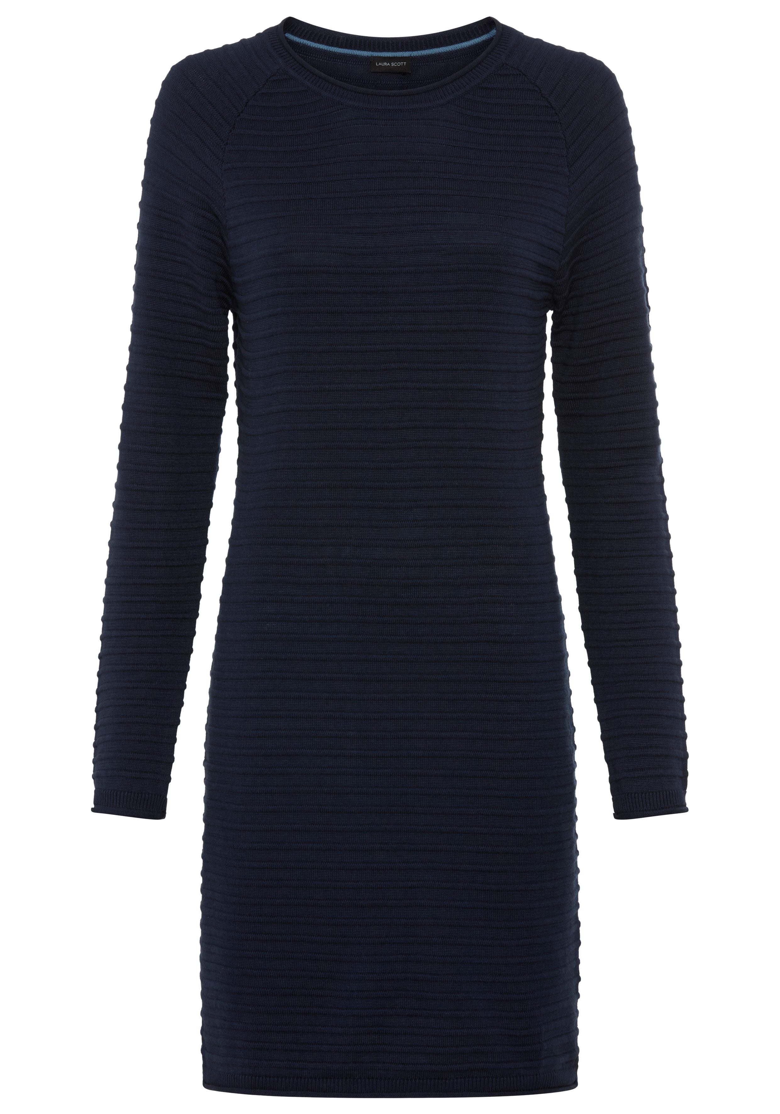 Laura Scott Strickkleid aus Baumwollmischung mit Struktur-Streifen – Bild 5 von 5