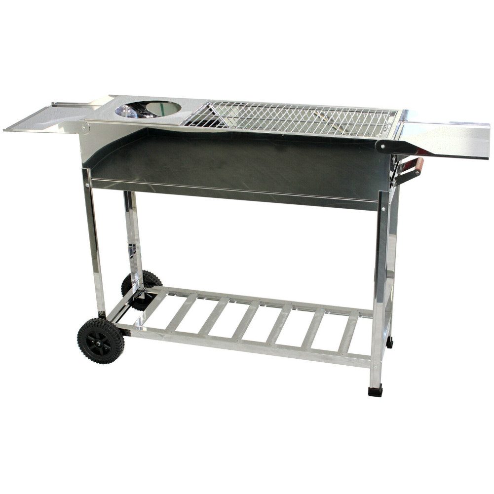 walexo Holzkohlegrill Mangal mit Rollen (inkl. 22 Spieße aus Edelstahl mit Holzgriff)