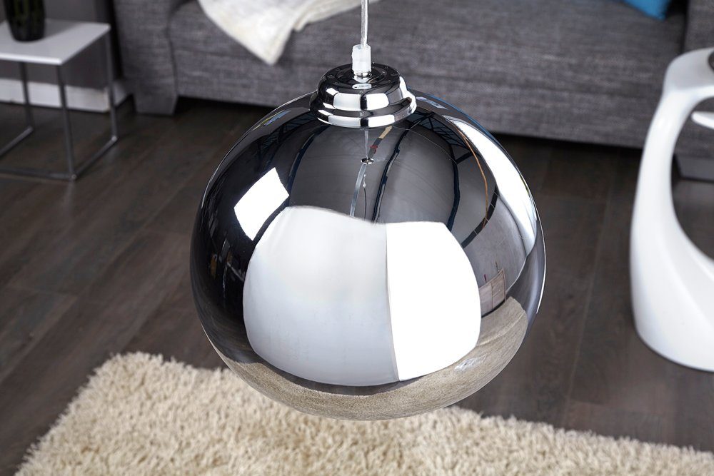 ohne Leuchtmittel, · 30cm silber, · · Pendel Modern Wohnzimmer Hängeleuchte Metall riess-ambiente CHROMAGON Esszimmer ·