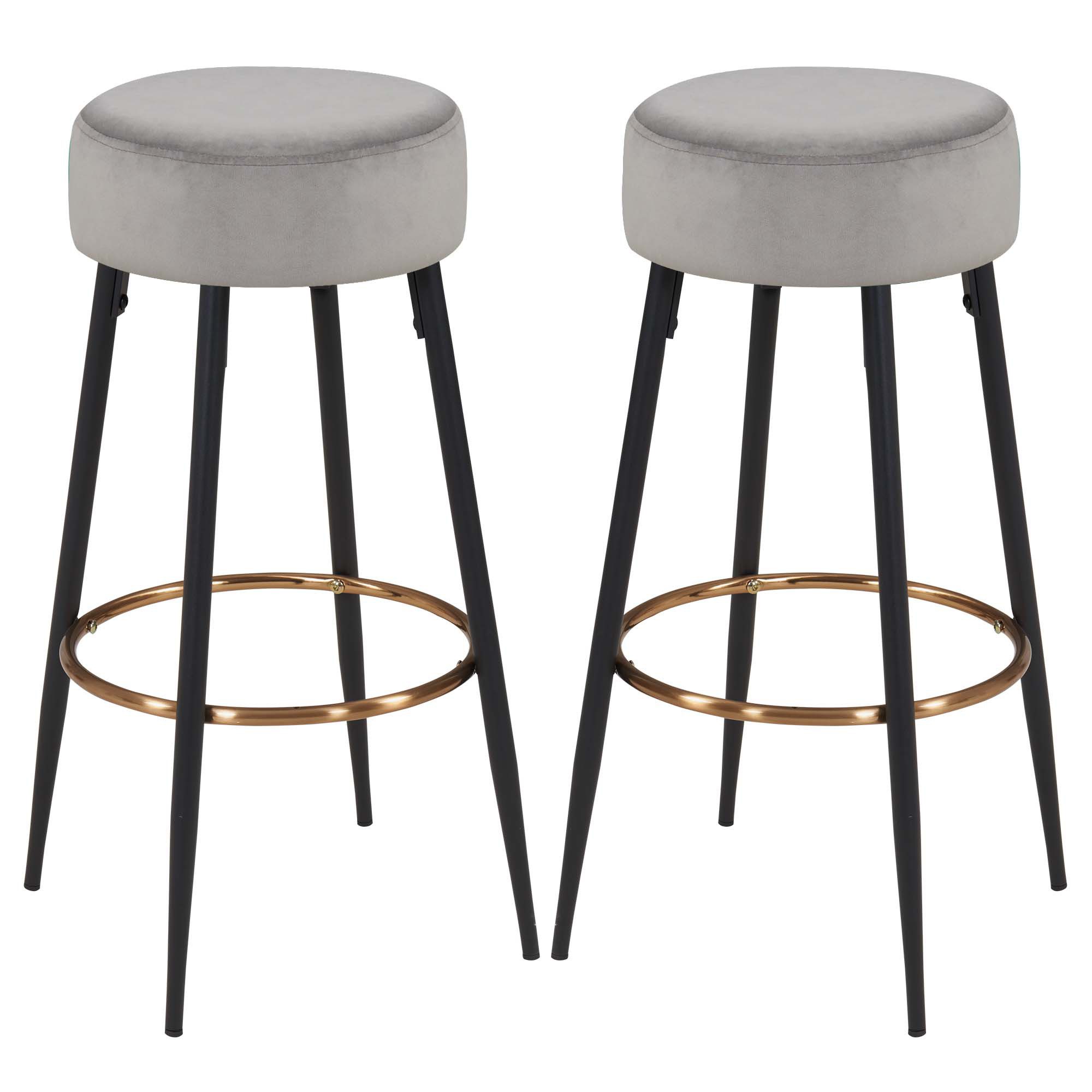 Duhome Barhocker (5168F), Barstühle 2er Set Runde Tresenhocker Samt Bistroh günstig online kaufen