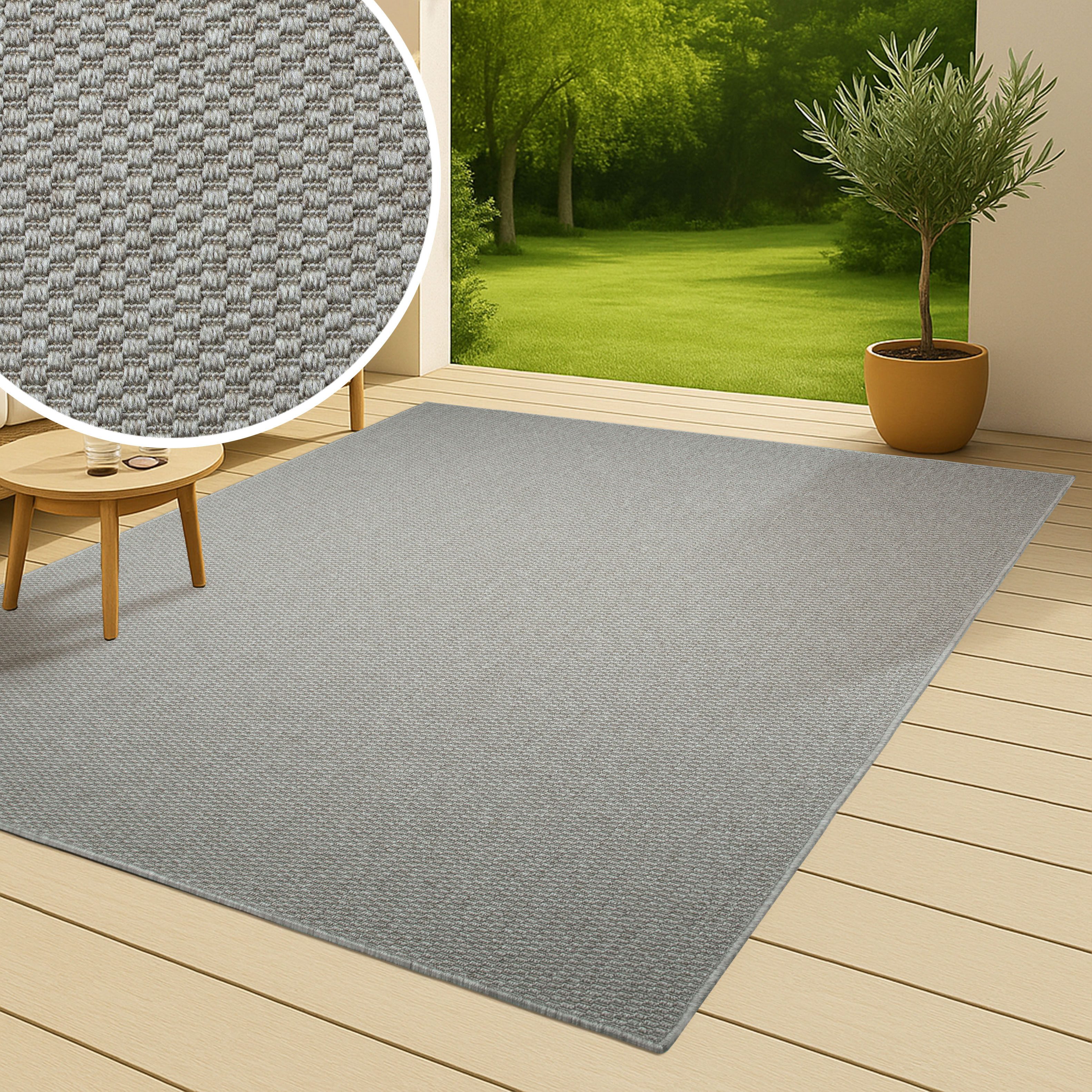 OTTO home Teppich Venedig, in Standard- und Premium-Qualität, 3 mm oder 5 mm Höhe, rechteckig, In- und Outdoor geeignet, Wetterfest & UV-beständig, Sisal-Optik