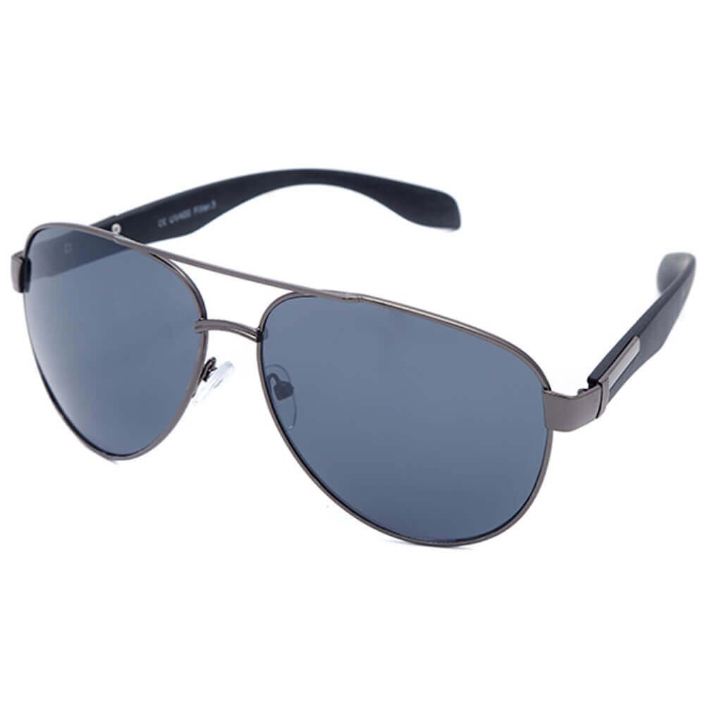 UV-Schutz mit 400. Sonnenbrille Graphit Design Pilotenbrille breiten Angenehmes Fliegerbrille Bügeln Tragegefühl Goodman