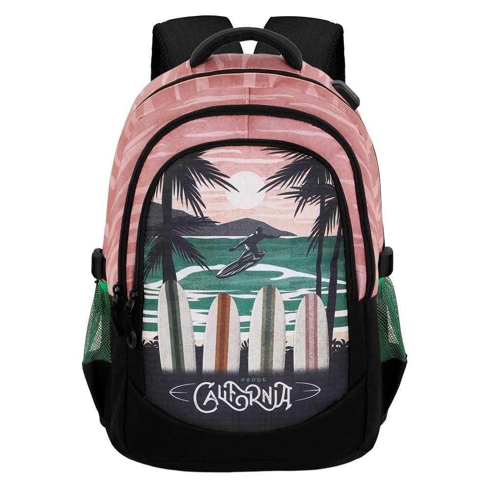 PRO DG Laptoprucksack California Surfer großer Rucksack Tagesrucksack Alltagsrucksack, USB-Anschluss für elektronische Geräte