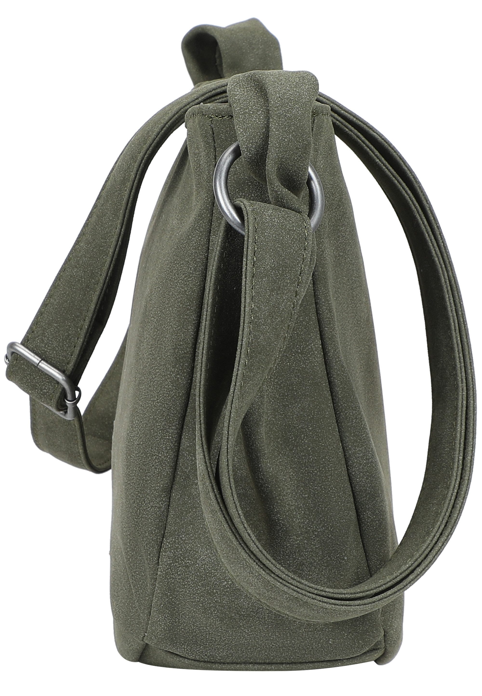 Fritzi aus Preußen Schultertasche Sue02 Suede Jacky Soft Dark Anthra, mit modischer Kordelschnur