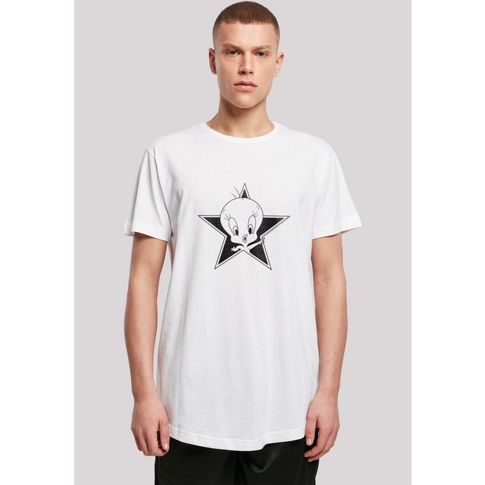 F4NT4STIC T-Shirt Long Cut T-Shirt 'Looney Tunes Tweetie' Herren Premium Merch Lang Longshirt Bedruckt