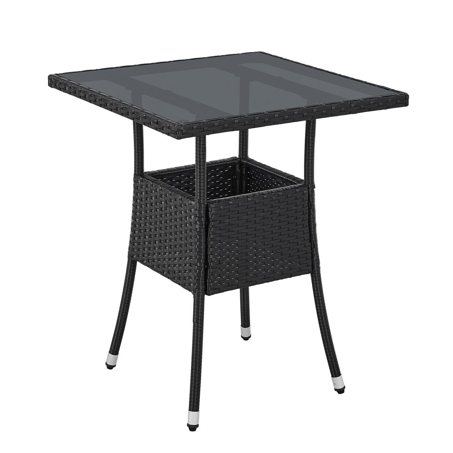 Juskys Gartentisch Yoro, eckig, aus Polyrattan, günstig online kaufen