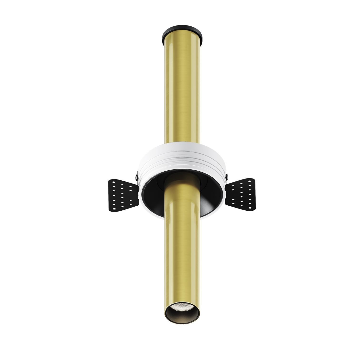 Licht-Erlebnisse Einbauleuchte TIVO, LED fest integriert, Warmweiß, LED Aluminium rund Ø 3 cm in Weiß Messing 3000 K warmweiß 460 lm