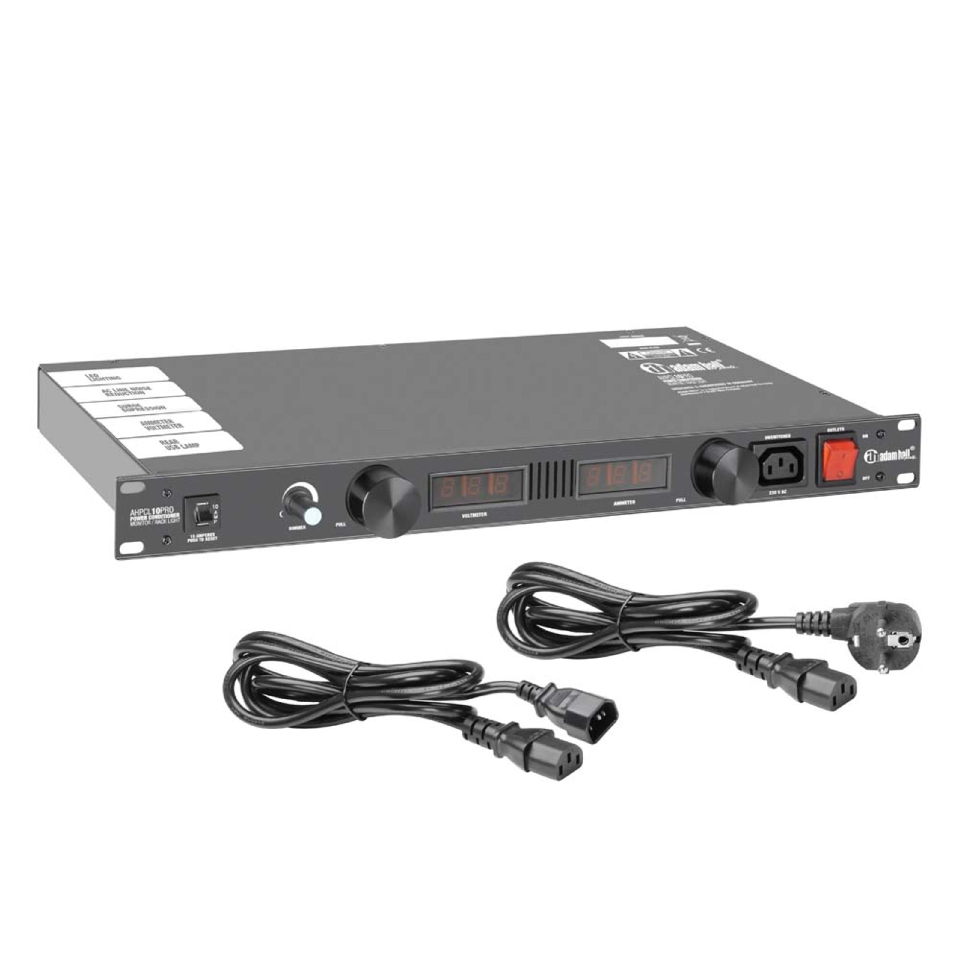 Adam Hall Spannungswandler, (PCL 10 PRO Power Conditioner 19" mit Volt- u.Amperemeter, Zubehör, Spannungsstabilisatoren), PCL 10 PRO Power Conditioner 19", mit Volt- u.Amperemeter -