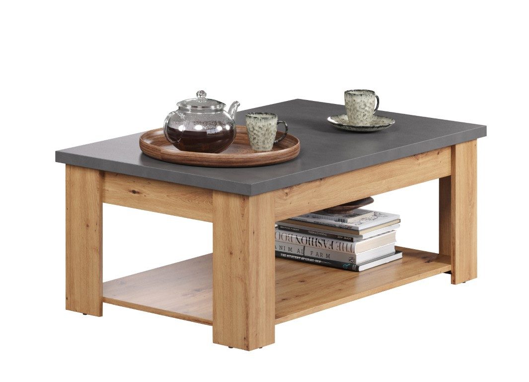 trendteam Couchtisch Couchtisch Follow, Artisan Eiche / Matera grau (no-Set), Breite 120 cm