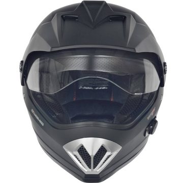 rueger-helmets Motorradhelm RX-960 COM Bluetooth Crosshelm Integralhelm Quad Cross Enduro Motocross Offroad Helm ruegerRX-960-COM Matt Schwarz XS