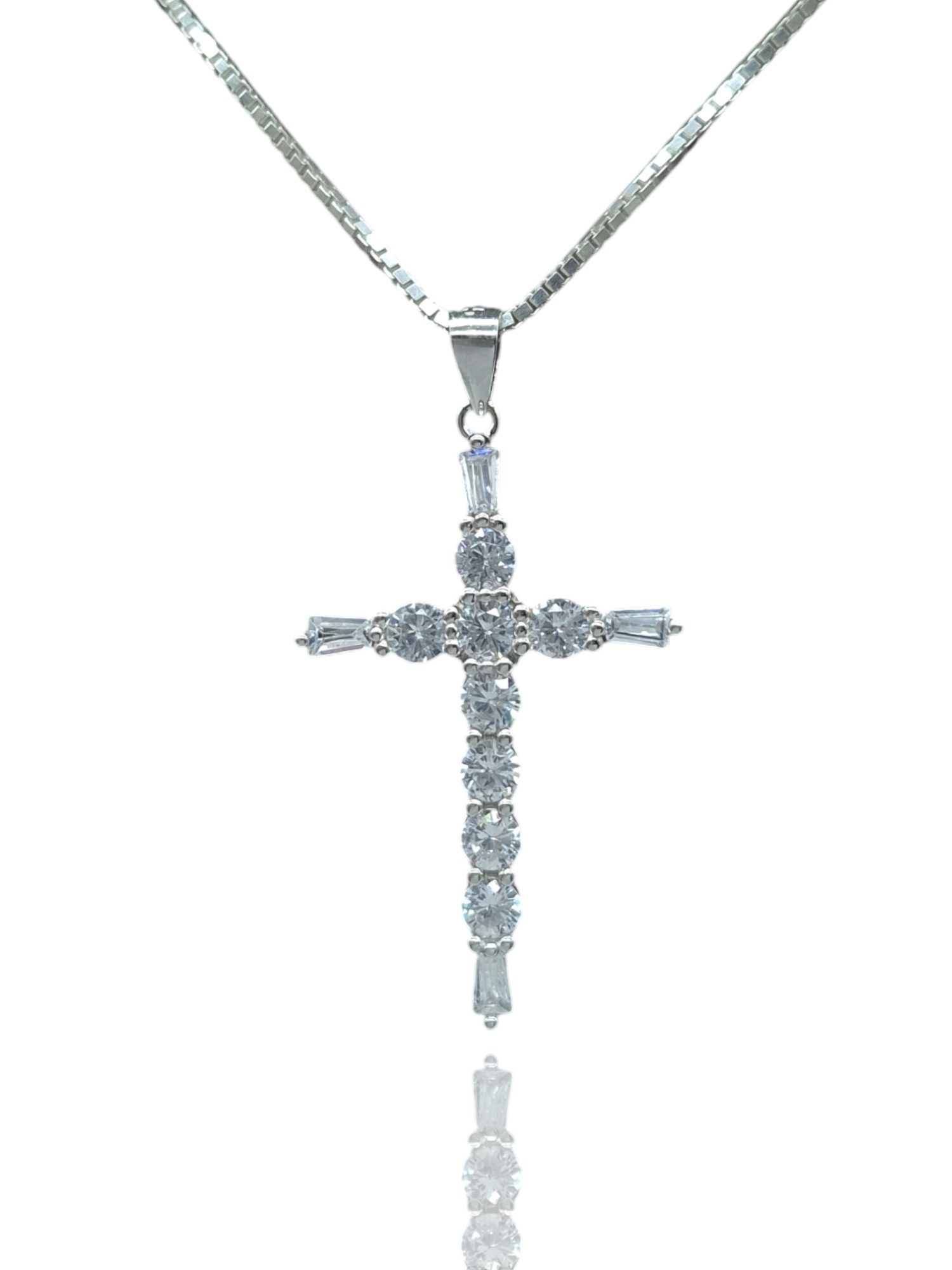 Kette mit Anhänger Kreuz Silberkette Kreuz Herz Halskette