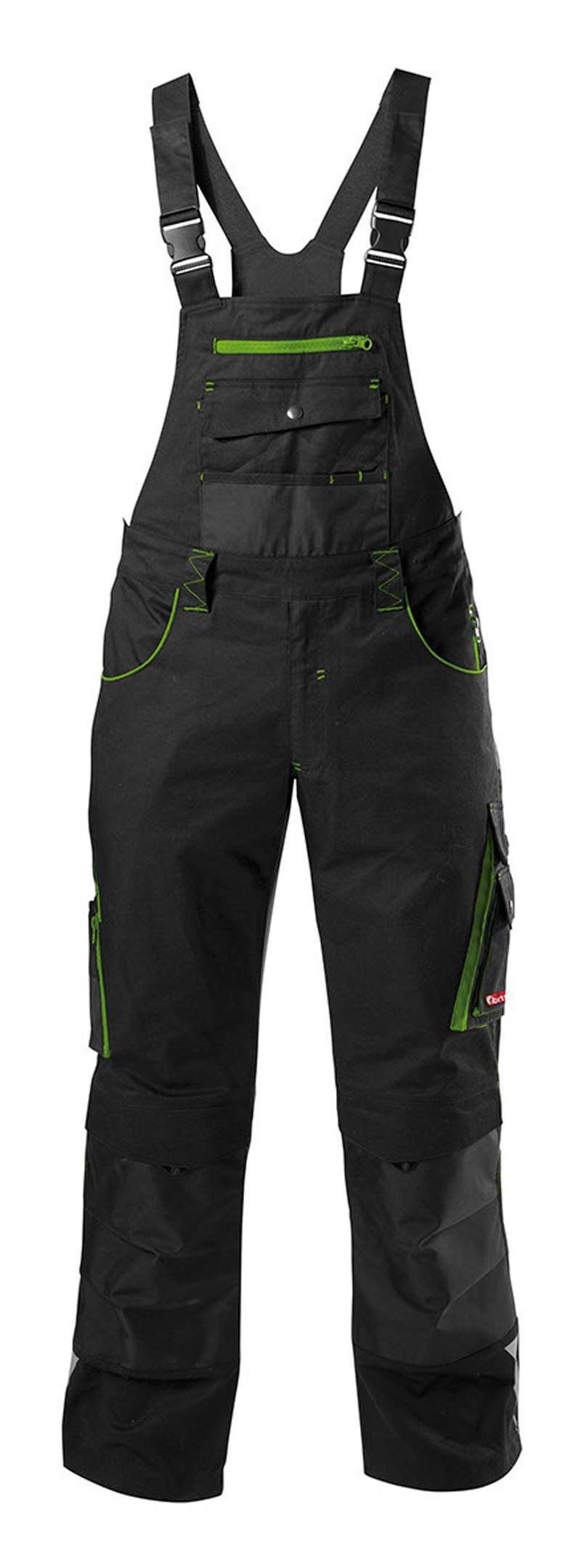 fortis Latzhose Herren 24 Black / lime green Größe 48