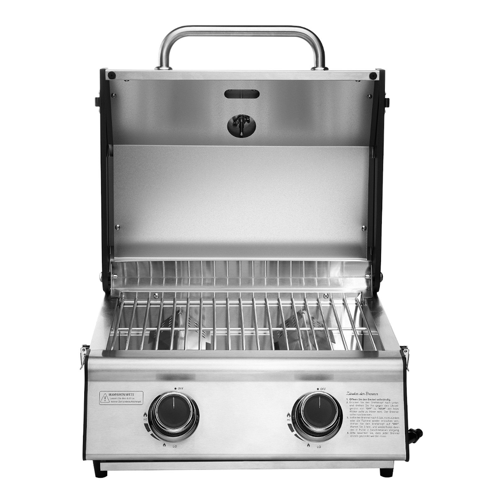 TAINO Gasgrill, PLATINUM COMPACT Tischgrill, doppelwandiger Deckel, Piezozündung