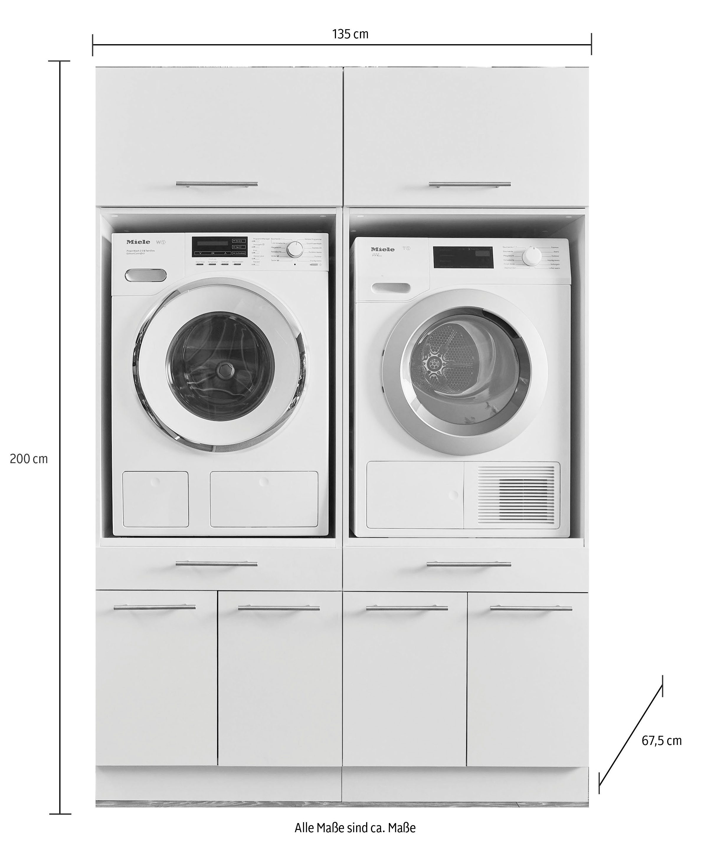 Laundreezy Mehrzweckschrank-Set LDSK3, weiß LAUNDREEZY 135 Breite cm