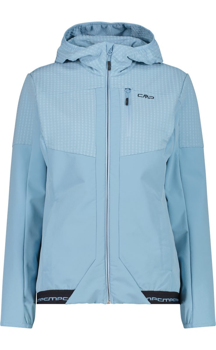 CMP Longsleeve WOMAN JACKET FIX HOOD COOL BLUE