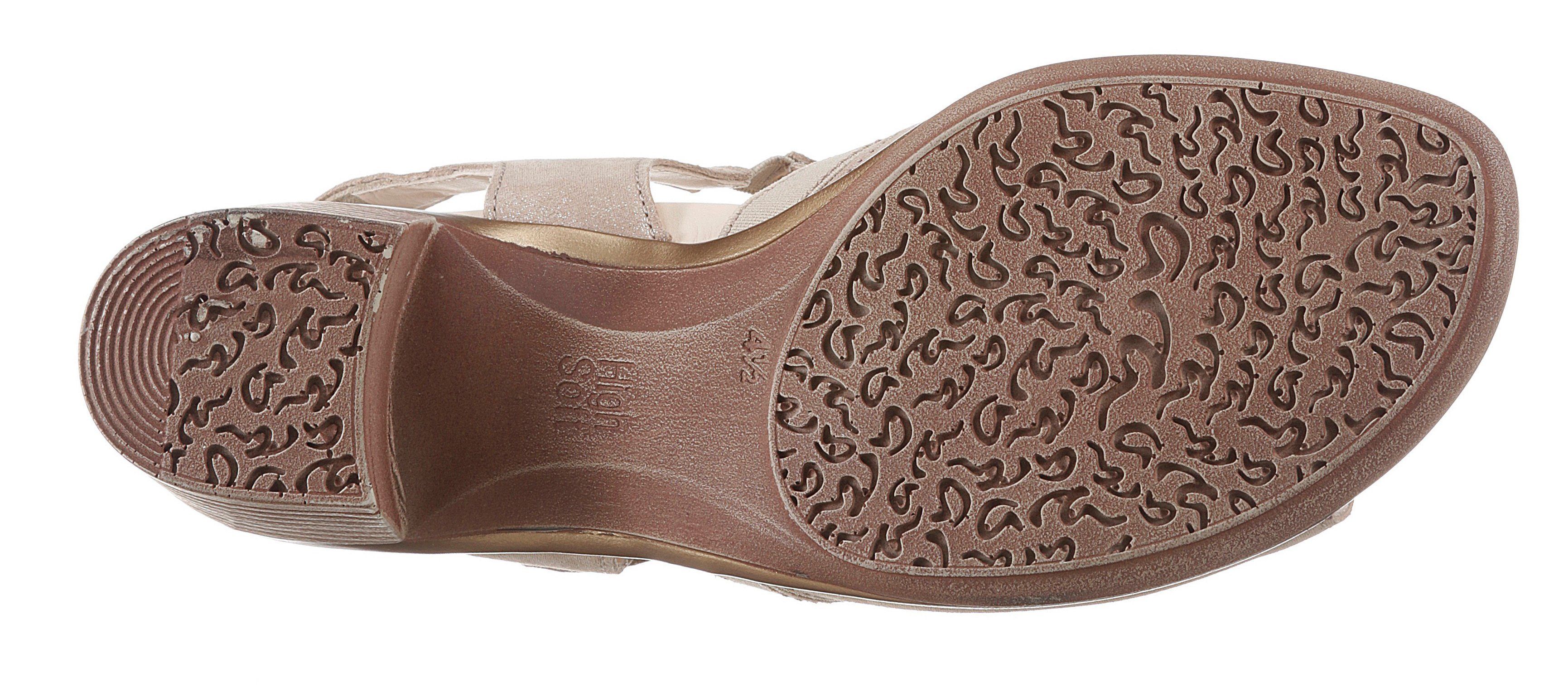 Gummizug Ara 045660 Sandalette und mit LUGANO Klettverschluss beige