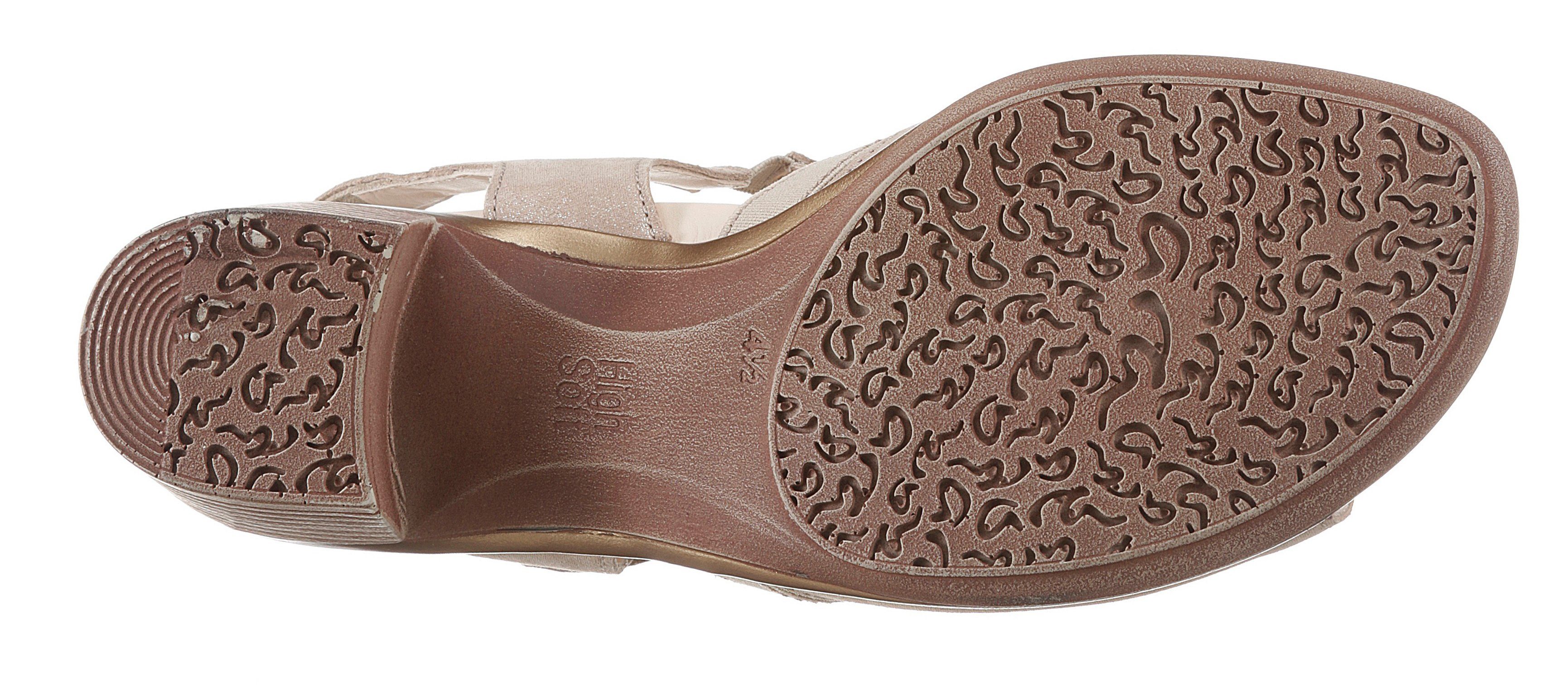 Ara LUGANO Sandalette, Sommerschuh, Sandale, Blockabsatz, mit Gummizug und Klettverschluss