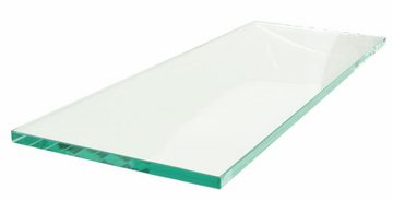 dieGlasschmiede Wandregal Glasregal Klarglas 20 - 100cm, Wandablage Glasablage Ablage Regal Glas, inkl. 2 Wandhalter aus Metall