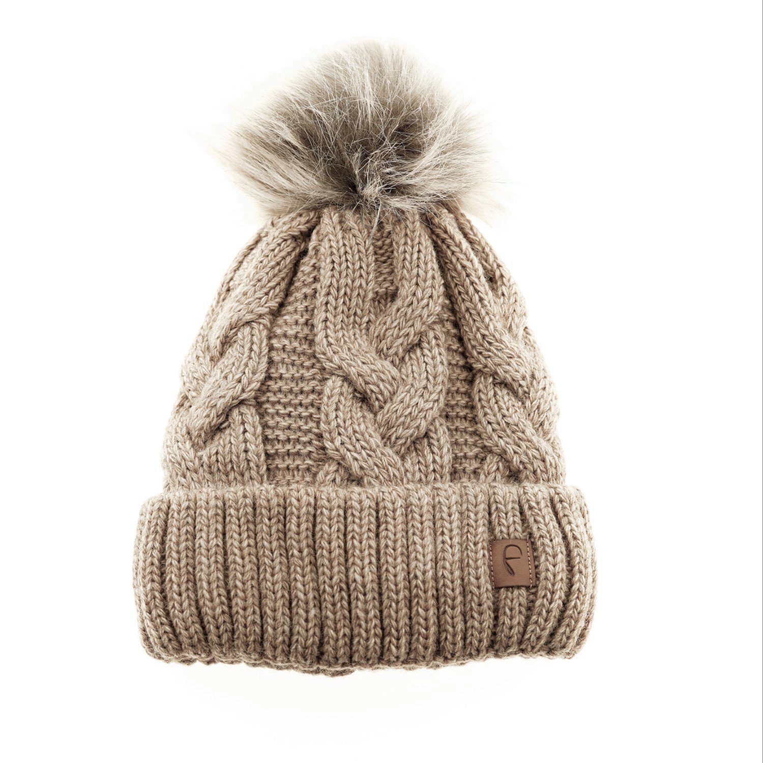 Bommelmütze Mütze zum Warmhalten im Herbst oder Winter Bommel-Mütze gefüttert