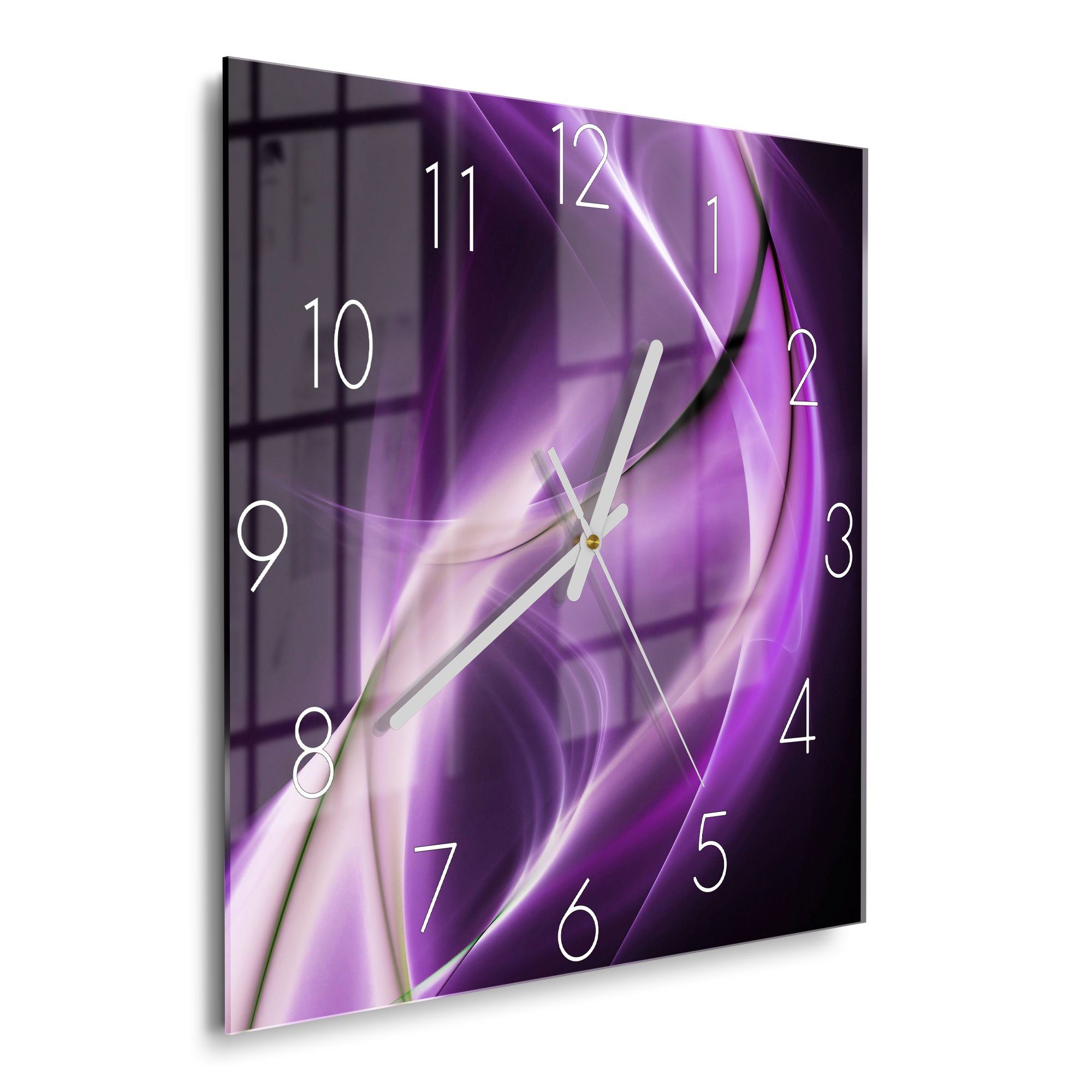 DEQORI Wanduhr 'Ultraviolettes Lichtspiel' (Glas Glasuhr günstig online kaufen