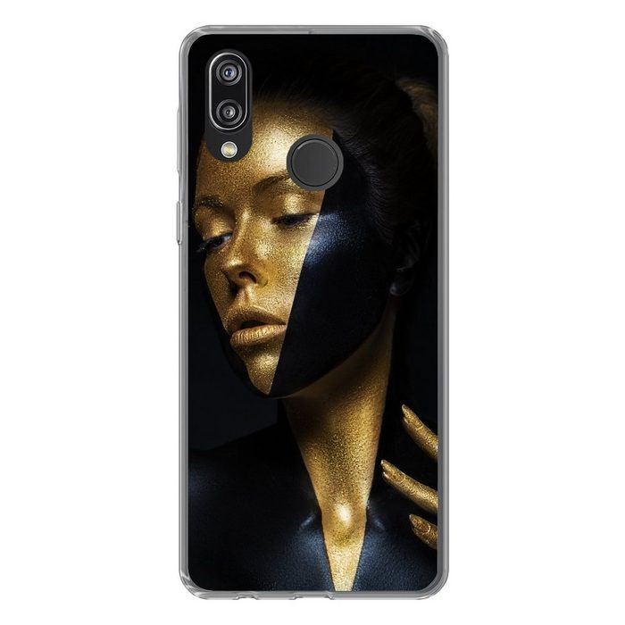 MuchoWow Handyhülle Make-up - Kunst - Frau - Luxus - Gold Handyhülle Huawei P20 Lite (2019) Handy Case Silikon Bumper Case