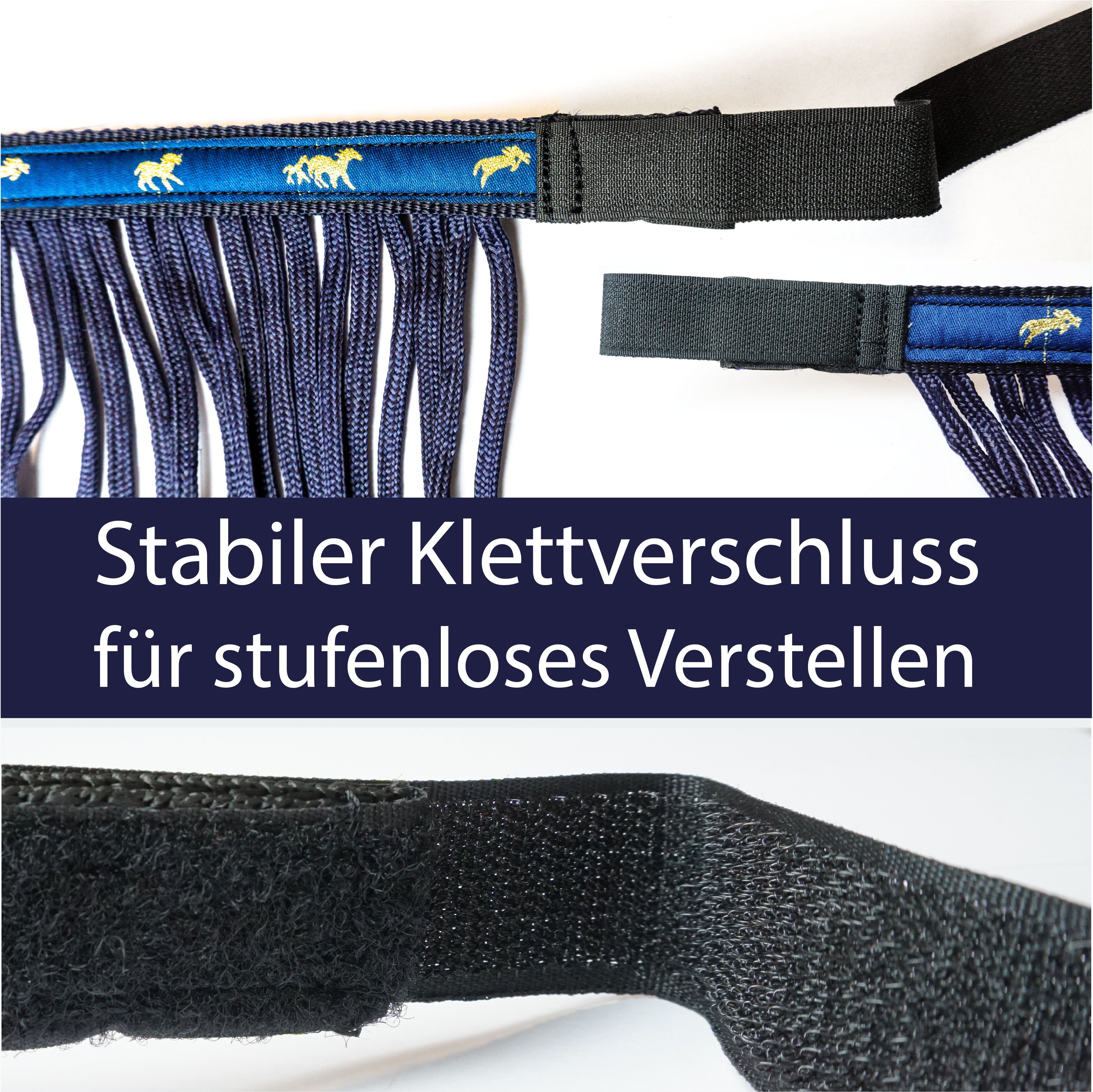 Pferdelinis Fliegenmasken Fliegenfransen für Pferde, Größe Vollblut mit Klettverschluss, Insektenschutz