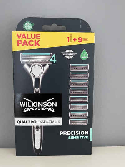 Wilkinson Rasierklingen Wilkinson Quattro Essential 4 Precision Sensitive Rasierr+9Klingen, 1-tlg.