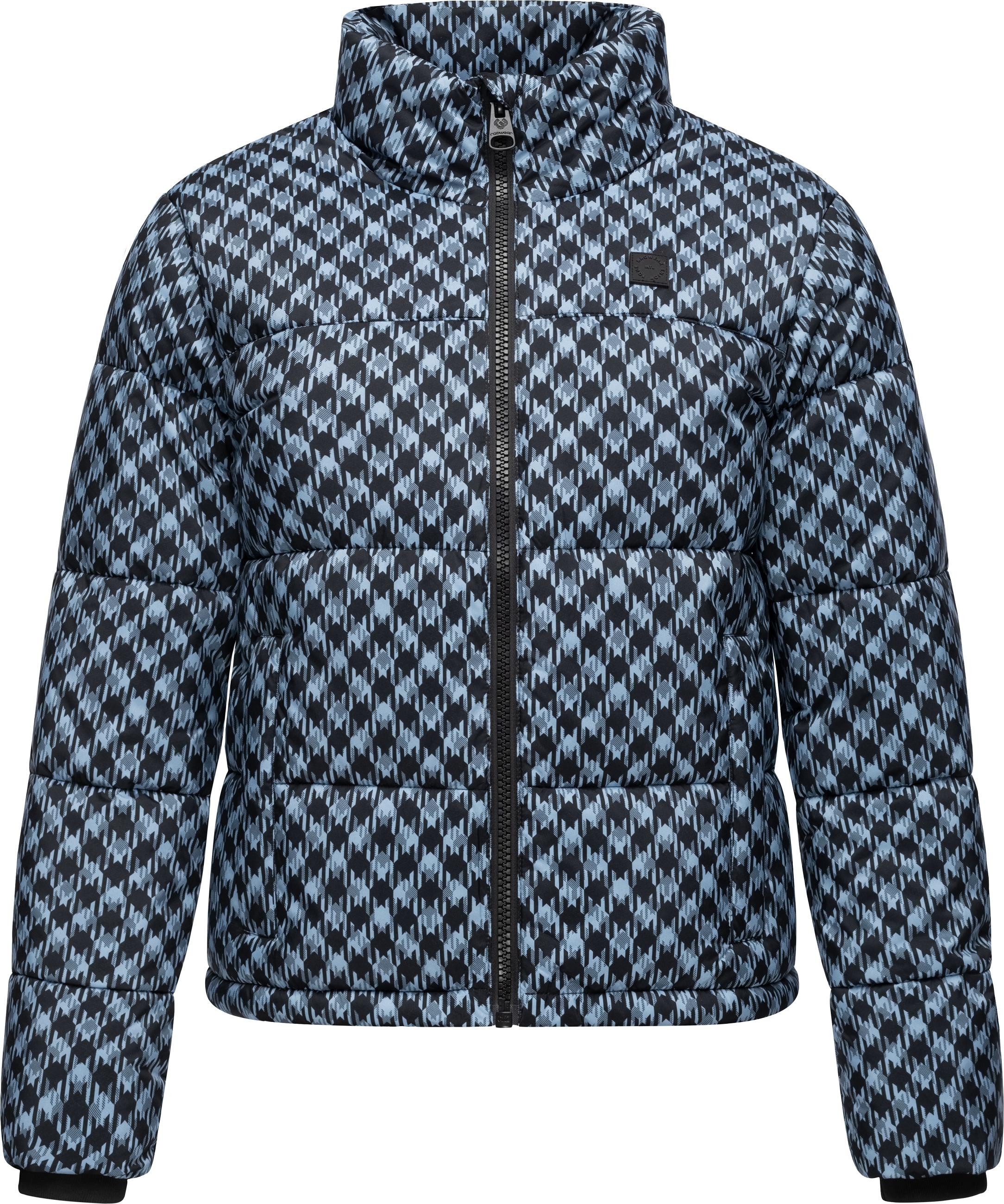 Ragwear Winterjacke Serah Print wasserdichte Winter Steppjacke mit Hahnentritt Muster