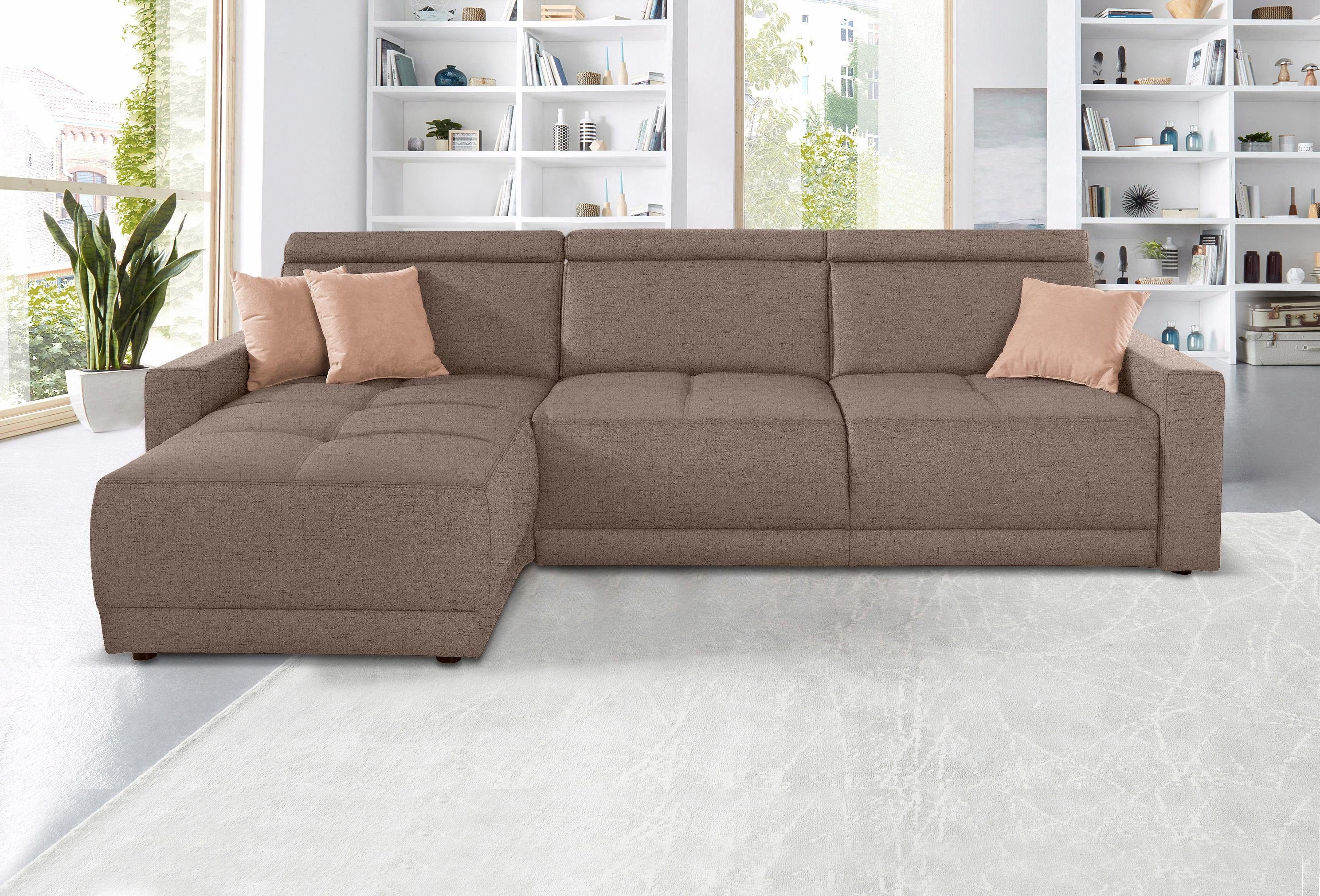 DOMO collection Ecksofa "Ava mit moderner Sitzheftung & toller Doppelnaht, günstig online kaufen